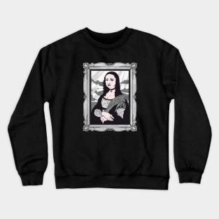 Funny Goth Mona Lisa | Da Vinci Parody Crewneck Sweatshirt